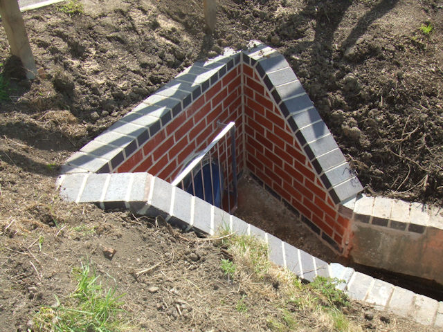Headwall for surface drainage Hearthill Reservoir, Rotherham, South Yorkshire, UK